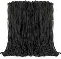 Black Beads Necklace, 100PCS Halloween Black Necklaces Stuff Accessories, 33" Mardi Gras Beads Costume, Festival Parade Throw for Halloween Wedding Party Events Supplies Decorations