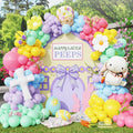Easter Decorations Indoor Outdoor, 160Pcs Rainbow Pastel Eatser Balloons Arch Garland Kit with Cross Bunny Daisy Foil Balloons for Rabbit Theme Spring Decoration