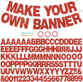 BEISHIDA 116 PCS A-Z DIY Letter Banner Kit Make Your Own Banner Glitter Red Including 111 Letters and Numbers 3 Rope and 2 Threading Device,Customized for Birthday Graduation Anniversary Party Decor