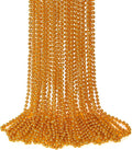 15PCS Bead Necklace, Orange Bead Necklaces Party Favors, 33" Mardi Gras Necklaces Party Parade Supplies, Festival Parade Throw for Mardi Gras Halloween Wedding Celebrations Decorations