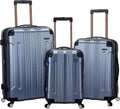 Rockland London Hardside 3 Piece Expandable Spinner Wheel Luggage Set, (20"/24"/28"), Blue