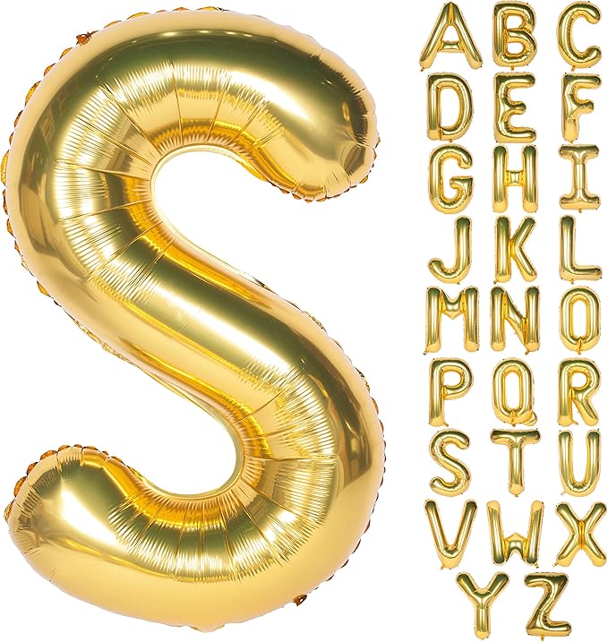 Letter Balloons 40 Inch Giant Jumbo Helium Foil Mylar for Party Decorations Gold S