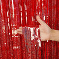 3 Pack Fringe Curtains Party Decorations,Tinsel Backdrop Curtains for Parties,Photo Booth Wedding Graduations Birthday Christmas Event Party Supplies (Red)