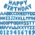 75pcs 16" Happy Birthday Balloon Banner, Blue Balloons Letters, Personalized Mylar Foil Birthday Decorations includes 2 Sets A- Z, 1 set Number 0-9 "HAPPY BIRTHDAY" letters