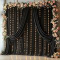 20x10FT Black Backdrop Curtains with Lights for Parties,Wrinkle Free Wedding Photo Backdrop Curtains for Baby Shower Birthday Ceremony Reception Home Party Decorations-5ft x 10ft,4 Panels