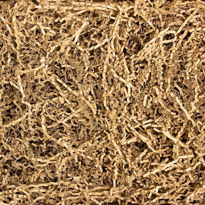 Ehpiern Crinkle Paper Filler, 1LB Crinkle Cut Shredded Paper Gift Boxers Filler Stuffing Decoration for Valentine's Day Holiday Party Birthday Wedding & Anniversaries (Brown)