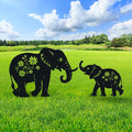 Elephant Metal Garden Stakes Decorative, Gifts for Women/Men/Elephant Lovers, Black Silhouette Statues Spring Outdoor Decorations for Garden, Yard, Lawn, Pathway,Patio,Outside