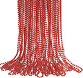 HOOSUN 30 Pack Red Beads Necklaces Bulk,Christmas Beads Necklaces Party Favors,Mardi Gras Beads Necklaces for Party,School Event,Parade Throw,Christmas Outfits Accessories for Women Kids