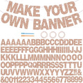 BEISHIDA 116 PCS A-Z DIY Letter Banner Kit Make Your Own Banner Glitter Rose Gold Including 111 Letters and Numbers 3 Rope and 2 Threading Device,Customized for Birthday Graduation Wedding Party Decor