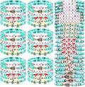 Cooluckday 36 Pcs Holiday Heishi Surfer Bracelets for Women Bulk Easter Mother's Day Christmas St. Patrick's Day Mardi Gras Bracelet Stackable Stretch Friendship Bracelets Set