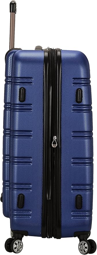Rockland Melbourne Hardside Expandable Spinner Wheel Luggage, Checked Large 28", Blue