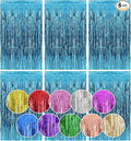 Homiest 6 Pack Light Blue Tinsel Backdrop, 3.3x6.6 FT Metallic Tinsel Foil Fringe Curtains Party Decorations, Birthday Door Streamers for Baby Shower Wedding, Photo Booth Props Background Wall Decor