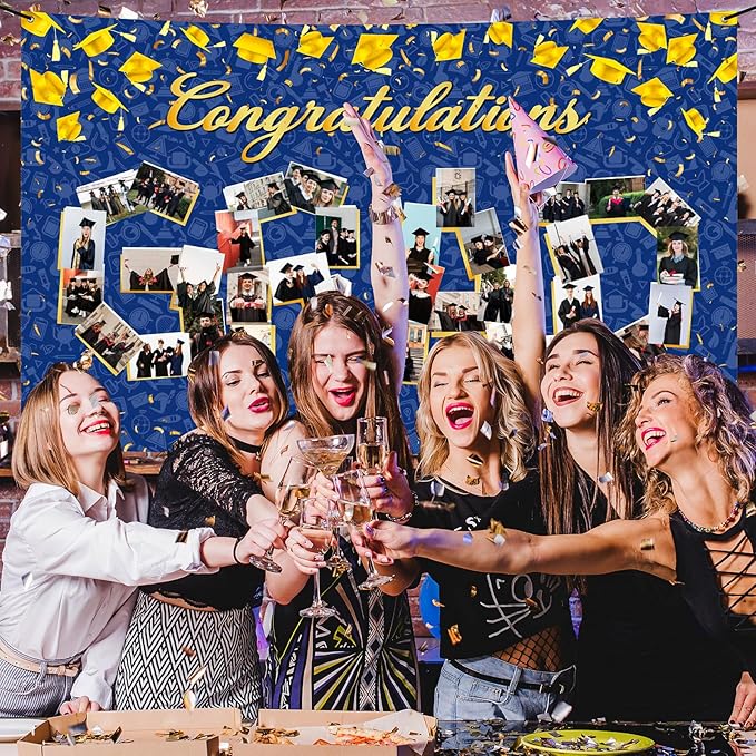 Large Graduation Photo Banner Decorations 72x44 Inch,Graduate Banner for Class of 2026 Ceremony Congratulations Grad School DIY Prom Favors Party Supplies, Picture Backdrop Sign Photography Background