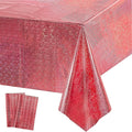 GREATRIL Red Party Table Cloth Disposable Tablecloth for Birthdays Party/Football/NYE/Valentines Ceremony Decorations Rectangle Tablecover 54'' x 108'' - 2 Packs