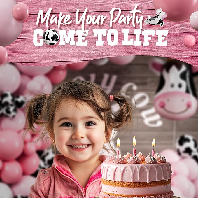 ALL-IN-1 Cow Balloon Arch Kit with BONUS Cows Balloons for Cow Party Decorations - Cowgirl Balloon Arch Kit for Cowgirl Baby Shower Decorations & Cows Birthday Party Decoration