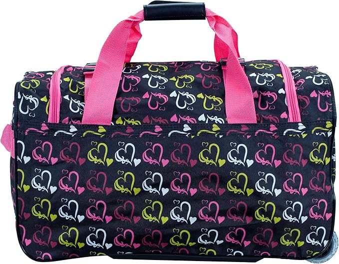 Rockland Rolling Duffel Bag, Black, 22"