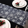 Snowkingdom 2 Pcs Christmas Snowflake Silver Table Runner, 108 Inch Sparkly Silver Glitter Metallic Foil Runners Decorations for Seasonal Winter Festival Holiday Home Party