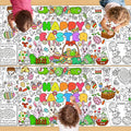 2 PCS Easter Coloring Tablecloth, Easter Crafts for Kids, 72" x 30" Giant Paper Coloring Table Cloth Banner for Gifts Activities, Fun DIY Art Easter Decorations Supplies for Family School Party Games