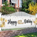 Happy 62nd Birthday Decorations,62nd Gold Balloon Large Birthday Hanging Banner Sign - Cheers to 62 Years Old Bday Party Supplies.