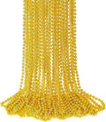 15PCS Mardi Gras Beads, Gold Bead Necklaces Accessories Stuff, 33" Mardi Gras St Patricks Day Necklace Costume, Festival Parade Throw Wedding Birthday Pirate Party School Activity Supplies Decor