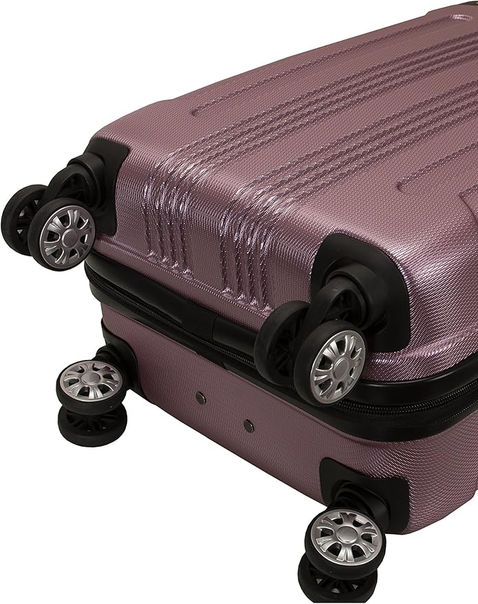 Rockland London Hardside Spinner Wheel Luggage, Carry-On 20", Pink