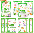 Dinosaur 1st Birthday Party Favor Bags - 50Pcs One A Saurus Green Goody Candy Treat Bags, Cute Dinosaur Theme Plastic One Birthday Party Favor Supplies Decorations for Kids Boys Girls Baby Shower