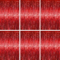 3.3 x 6.6 ft Foil Fringe Backdrop Curtains, Tinsel Streamers Party Decorations, Fringe Backdrop for Birthday, Baby Shower, Gender Reveal, Graduation (6, Red)