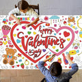 Valentine's Day Coloring Tablecloth, 30x72 Inch Large Giant Poster for Party Activities, Home Decor