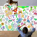 Giant Coloring Poster, Butterfly Coloring Paper Tablecloth for Home Activity Birthday Party Supplies 30 x 72 Inch