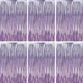 3.3 x 6.6 ft Foil Fringe Backdrop Curtains, Tinsel Streamers Party Decorations, Fringe Backdrop for Birthday, Baby Shower, Gender Reveal, Graduation (6, Light Purple)