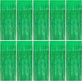 Tinsel Curtain Green Birthday Party Decorations - 10 Packs Glitter Foil Fringe Curtain Decor Streamers for Birthday, Christmas, Wedding, Halloween, Graduation