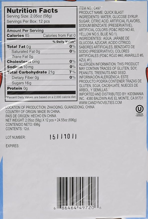 Wholesale Kidsmania Quick Blast Sour Candy