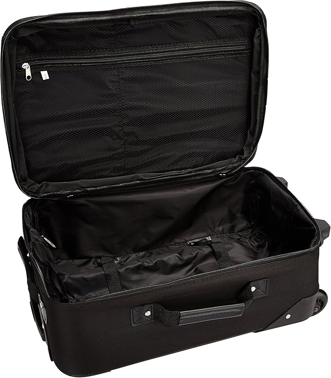 Rockland Fashion Softside 4 Piece Luggage Set, Expandable, (14" Tote/19"/24"/28"), Black Gray