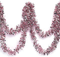 Anderson's Metallic Light Pink & Silver Sparkle Glitter Tinsel Twist Garland, 25ft Holiday Decoration, Christmas Tree Trim, Parade Float Decor, Party Supplies, Graduation, Event Garland