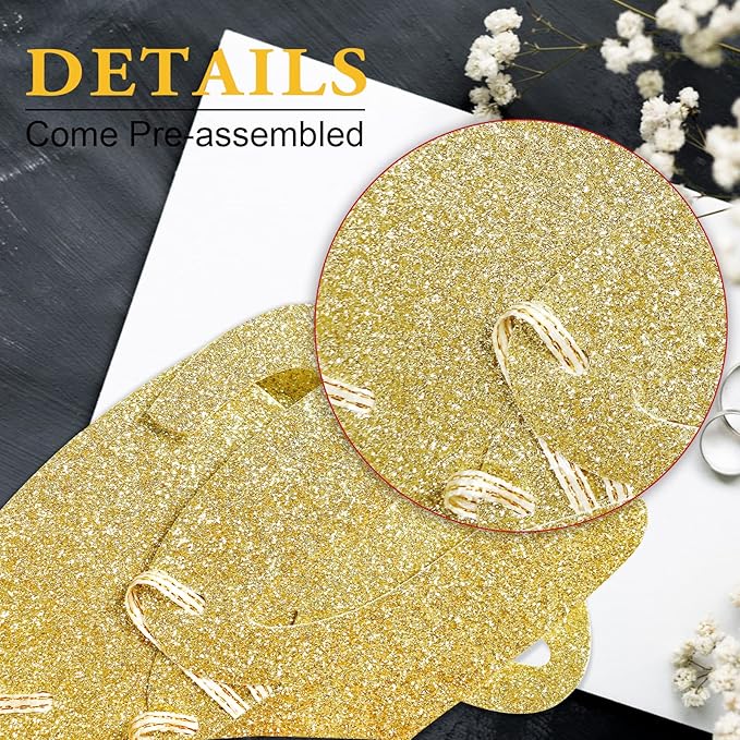 He Asked She Said Yes Gold Glitter Banner - Wedding, Engagement, Bridal Shower Party Decorations