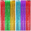 KatchOn, XtraLarge Rainbow Streamers - 3.2 x 8. Ft, 2 Pcs | Multicolor Fringe Curtain for Fiesta Party, Hawaiian, Luau, Unicorn Birthday Decorations | Rainbow Backdrop for Back to School Decorations
