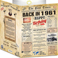 65th Birthday Card for Women Men - Back In 1961 Newspaper - 65 th Happy BIRTHDAY card - 65 birthday gift for Her Him - JUMBO size - 65th birthday decorations Dad Mom - Best gifts for 65 year old