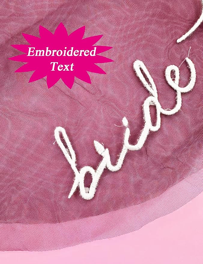 Bride to Be Embroidered Veil with Heart Sunglasses - Bachelorette Party Favors, Bridal Shower Decorations