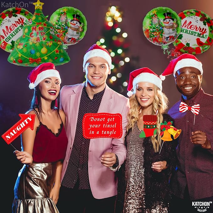 KatchOn, Christmas Photo Booth Props - Pack of 47, Little DIY | Christmas Decorations Indoor, Outdoor | Party Photo Props, Selfie Prop | Merry Xmas Party Prop with Pose Signs for Decorations
