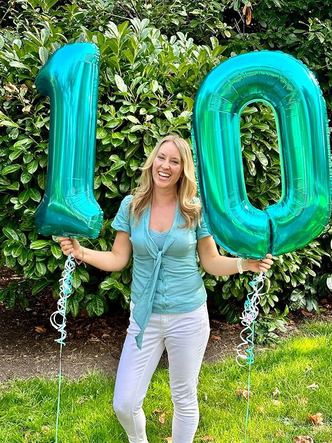 Light Blue Number 0 Balloon 40 Inch, 0 Balloon Numberfor 10th 20th 30th 40th 50th 60th Birthday Decorations, Light Blue Party Supplies for Men Women
