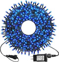 kemooie 300 LED Outdoor Christmas Lights, 99FT 8 Twinkle Modes Green Wire Fairy String Lights for Indoor Outdoor Christmas Tree Lights Wedding Party Decorations(Blue)