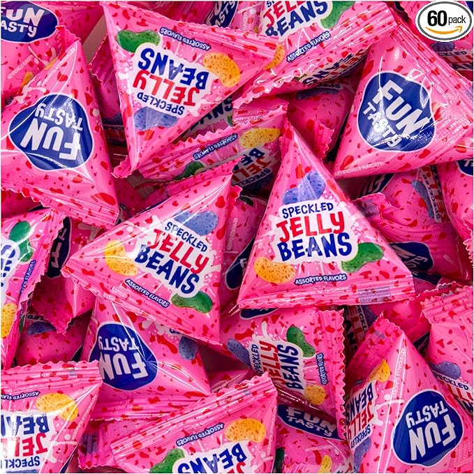 Jelly Beans - 60 Mini Packs - Easter Eggs Fillers - Individually Wrapped Candy for Classroom Rewards, Goodie Bags & Party Favors - Easter Candy - Fruit Flavors - Bulk Jelly Beans