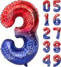 40 Inch Red and Blue Spider Theme Large Number 3 Balloon Giant Foil Birthday Balloons for Spider Theme Party Boy or Girl 3 th Birthday Wedding Anniversary Baby Shower Party Decorations