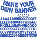 BEISHIDA 116 PCS A-Z DIY Letter Banner Kit Make Your Own Banner Glitter Blue Including 111 Letters and Numbers 3 Rope and 2 Threading Device,Customized for Birthday Graduation Wedding Party Decor