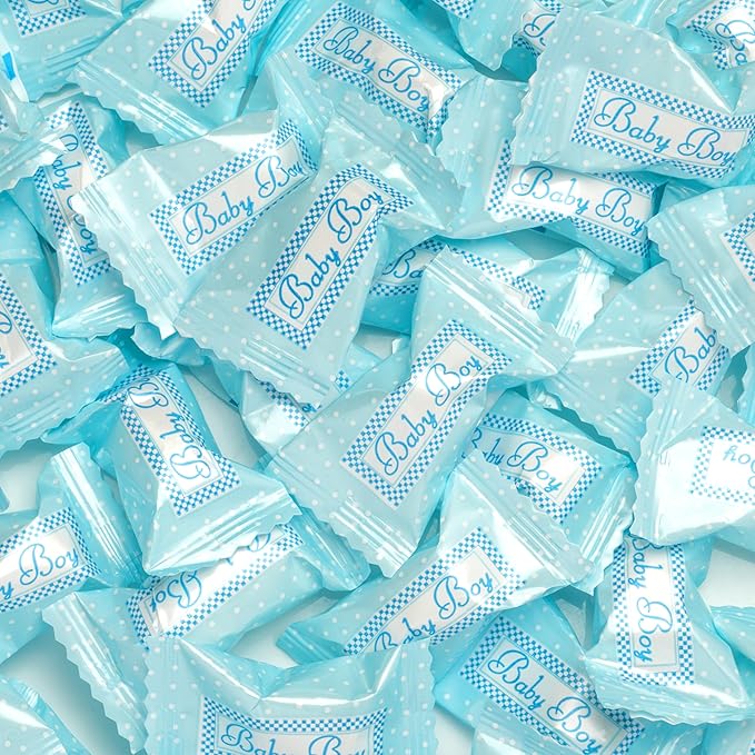 Candy Envy - Baby Boy Buttermints - 10 Bags Casepack with Approximately 100 Mint Per Bag - Baby Shower Favors