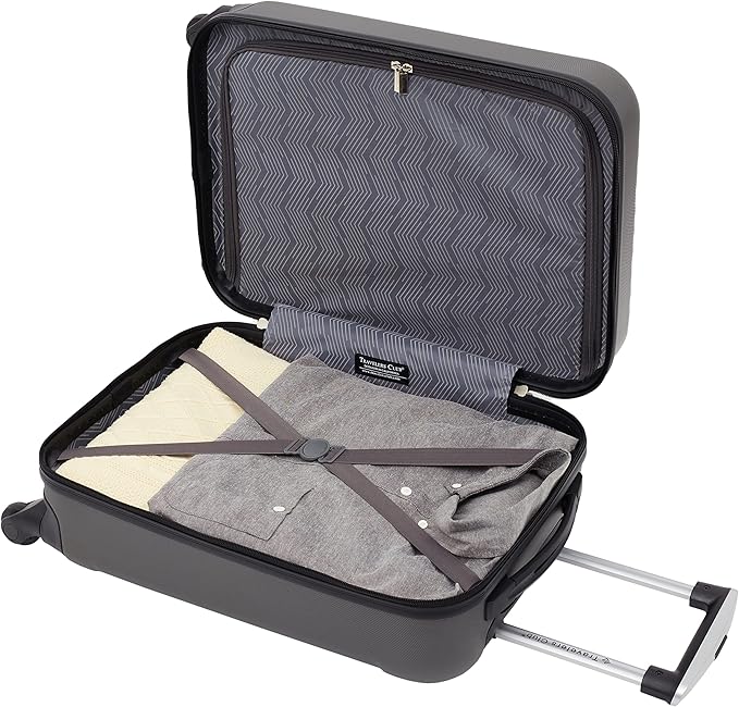Travelers Club Cosmo Luggage, Charcoal Grey - 20 Inch, 20-Inch