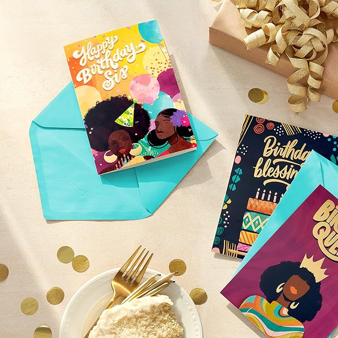Hallmark Mahogany Birthday Cards Assortment, Birthday Queen (16 Cards with Envelopes)