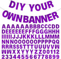 DIY Banner Kit with Letters Glitter Banner Letters Customizable Birthday Banners Graduation Banner Custom Party Hanging Banner for Graduation Wedding Party Baby Shower Decoration(Purple)