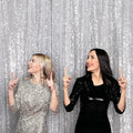 Juya Delight 10ft x 10ft Silvery Sequin Photography Backdrop Curtain for Party Banquet Festival Wedding Anniversary Exhibition