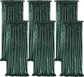 B-COOL Set of 6 Panels 2ftx8ft Emerald Green Sequin Backdrop Sparkle Background Curtains Fabric Glitter Backdrop for Party Ceremony Wedding Birthday Decoration